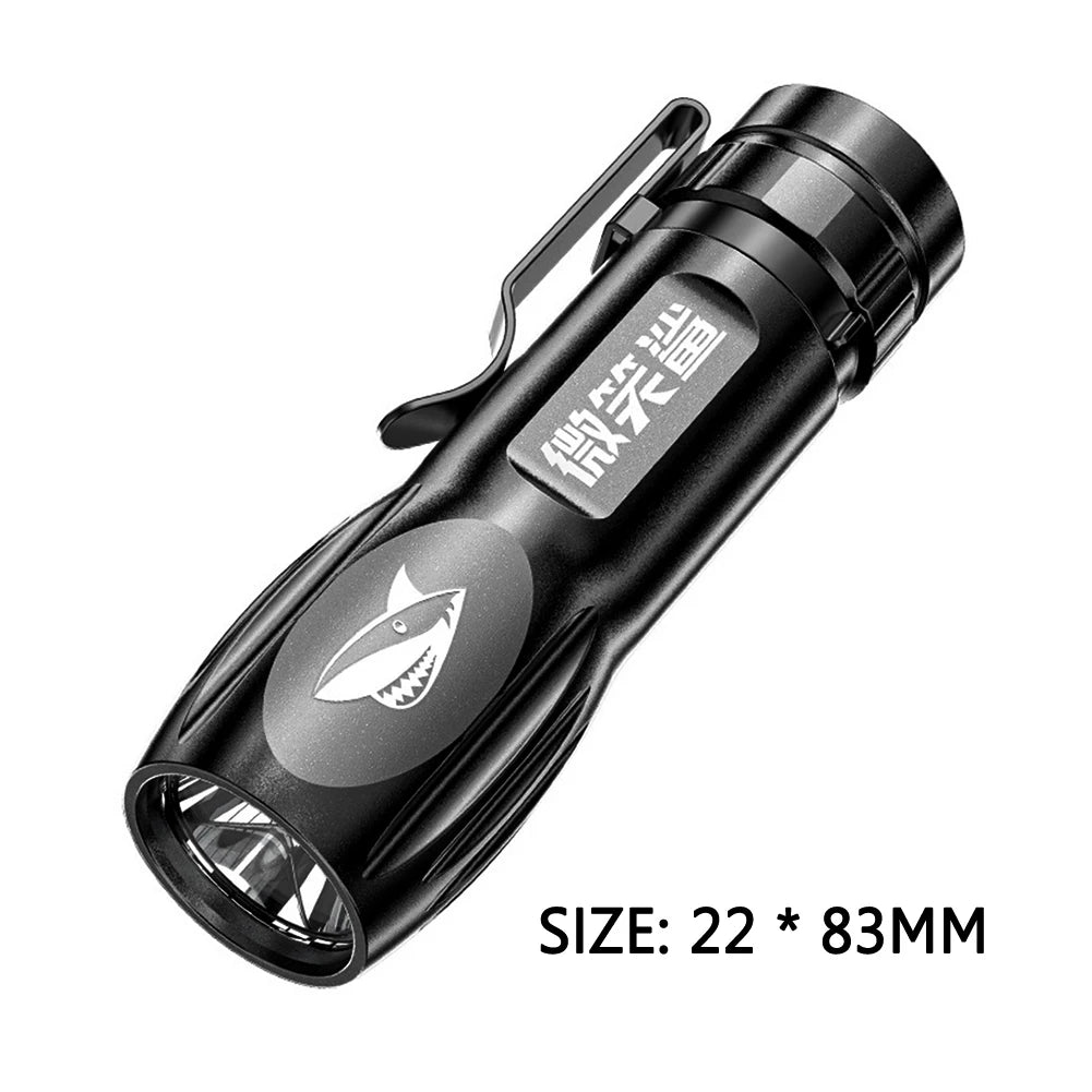 High Power Flashlight Built-in Battery Mini Super Bright Torch Rechargeable IPX6 Waterproof for Outdoor Camping Fishing