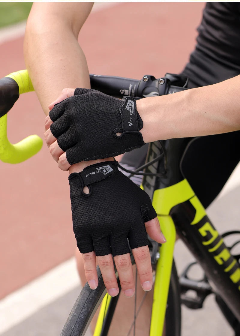 West Biking Full Finger Cycling Gloves Non Slip Silicone Palm - Smarsty
