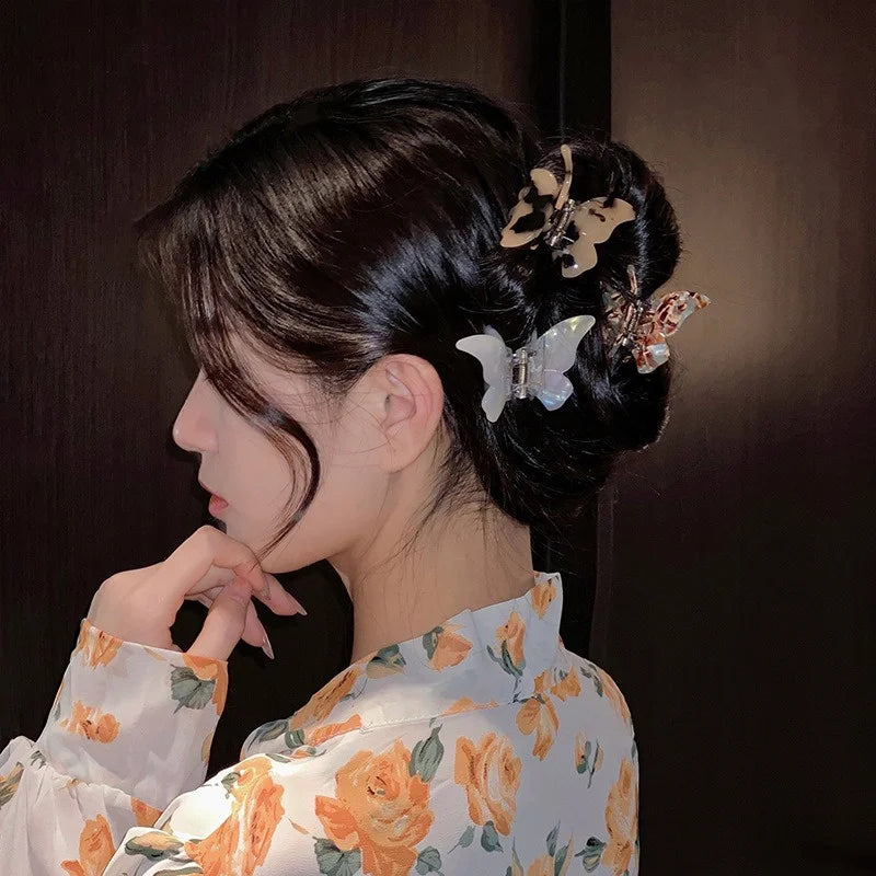 French Retro Butterfly Hair Clips for Trendy Girls - Smarsty