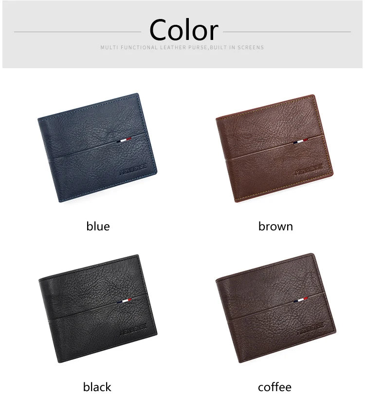 Slim Men Wallets New Short Zipper Card Holder Photo Holder Male Purse Simple Coin Pocket High Quality PU Leather Men's Wallet - Smarsty