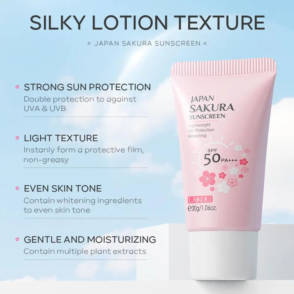 Sakura Sunscreen Cream SPF50 Moisturizing UV Protection - Smarsty