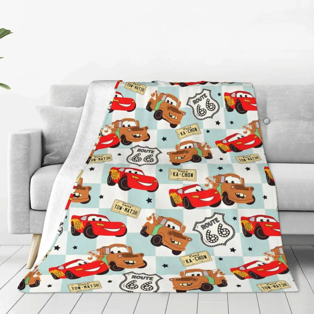Cars Lightning McQueen Flannel Blanket Soft Warm Cover - Smarsty