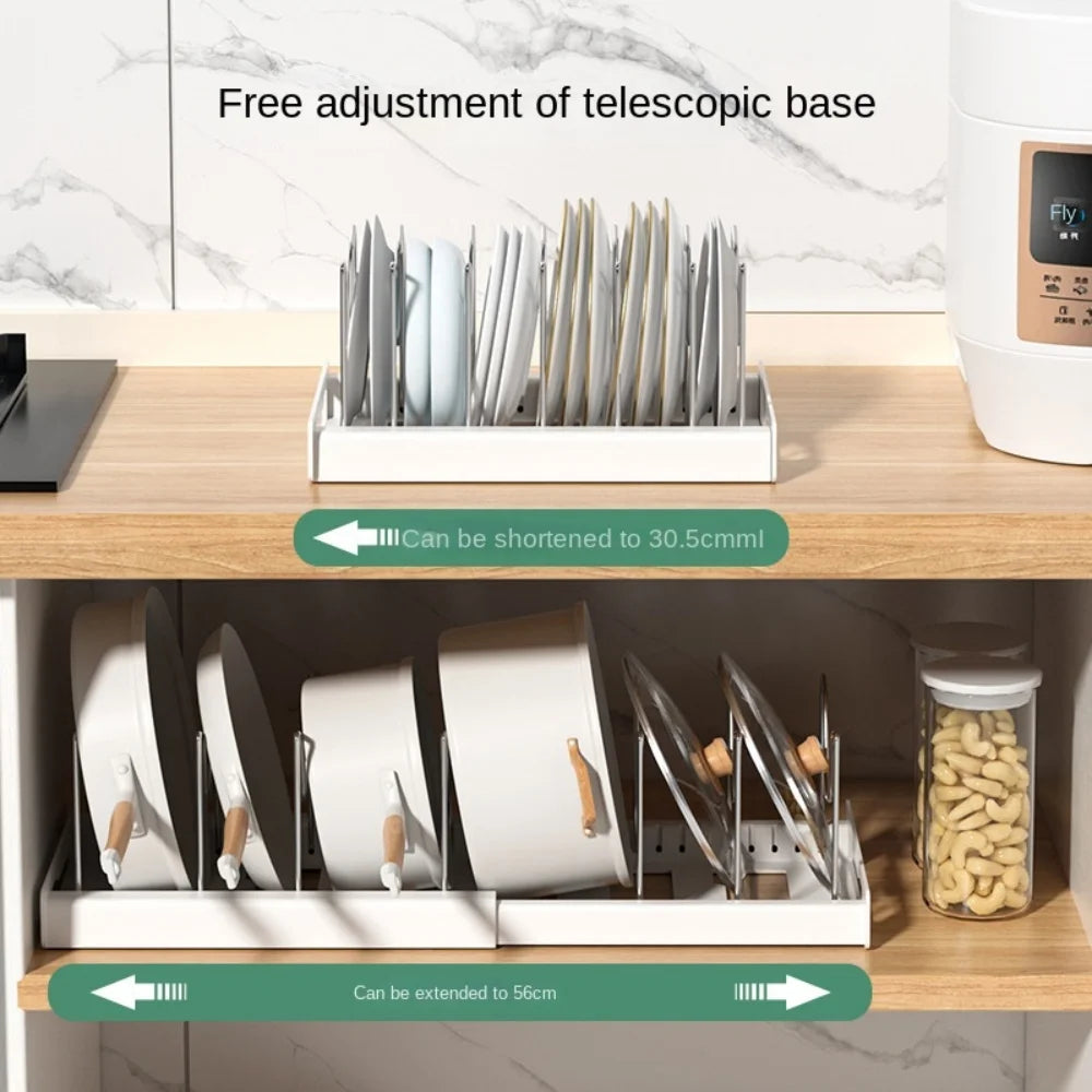 Kitchen utensil artifact pot storage rack Foldable kitchen utensil storage rack Kitchen pot lid storage rack by Smarsty