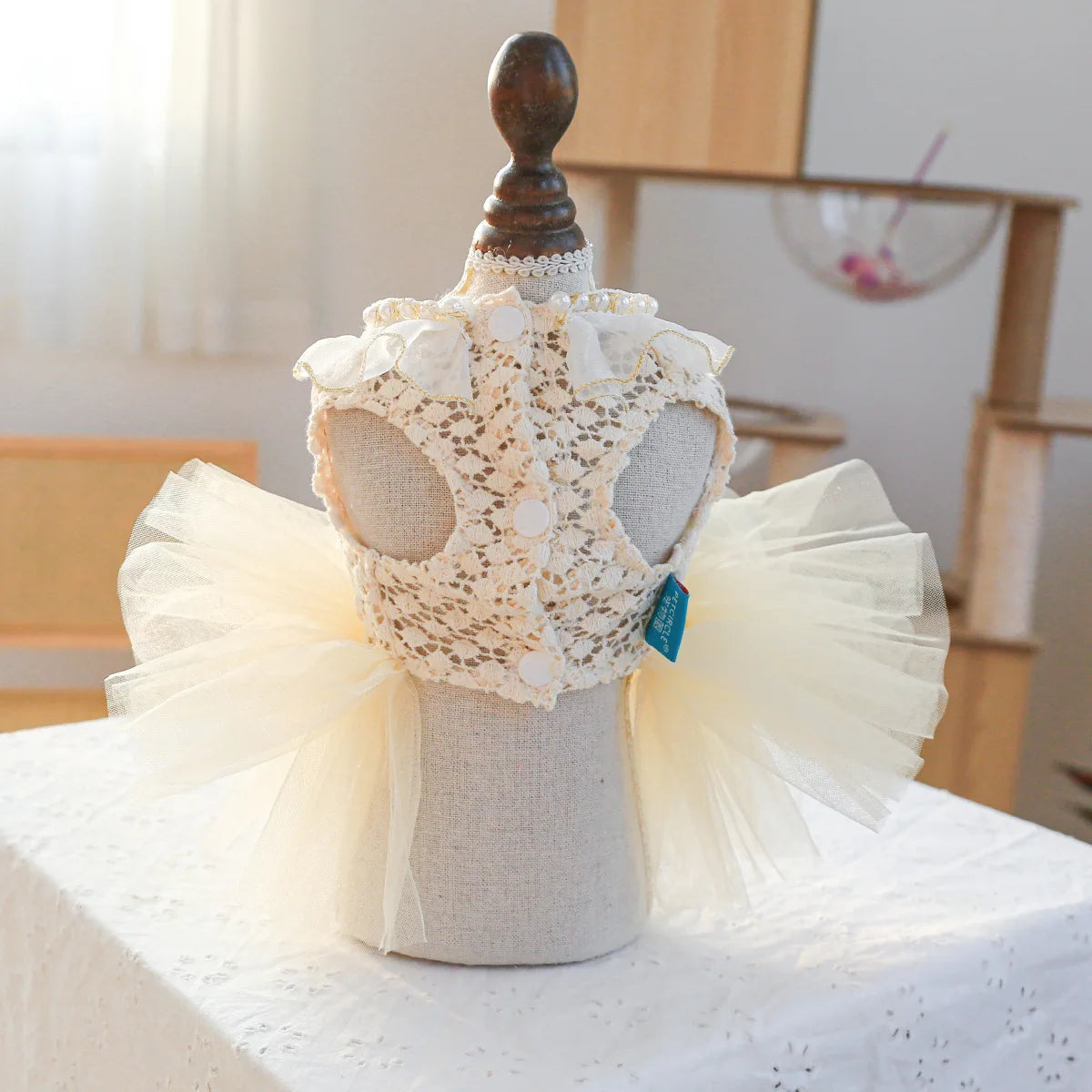 Luxury Kawaii Dog Dress with Pearl Collar for Small Pets - Smarsty