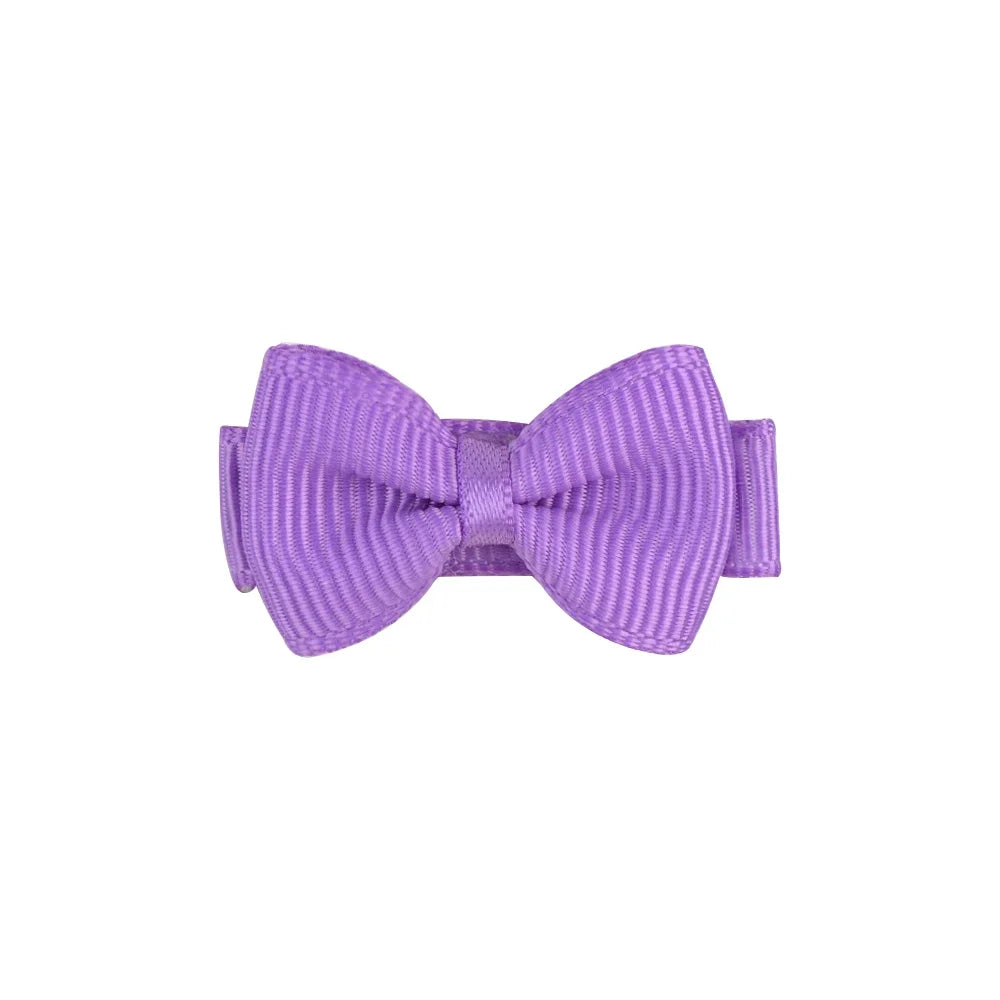 Mini Hair Bows Clip For Baby Girls Ribbon Covered Secure - Smarsty