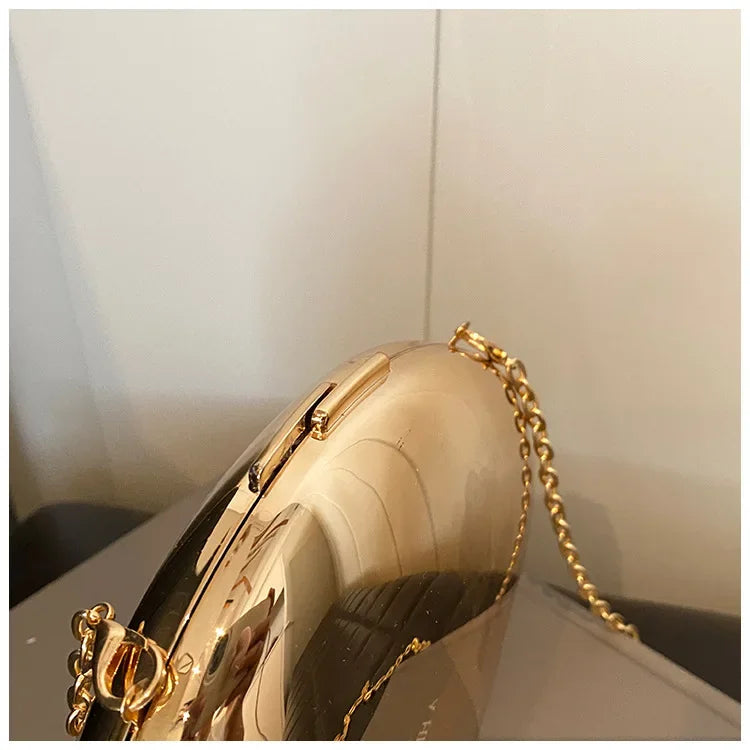Designer Acrylic Shell Clutch Bag Metallic Evening Purse - Smarsty