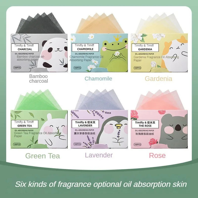 100 Pieces Fragrance Oil Absorbing Sheets for T-Zone Control - Smarsty