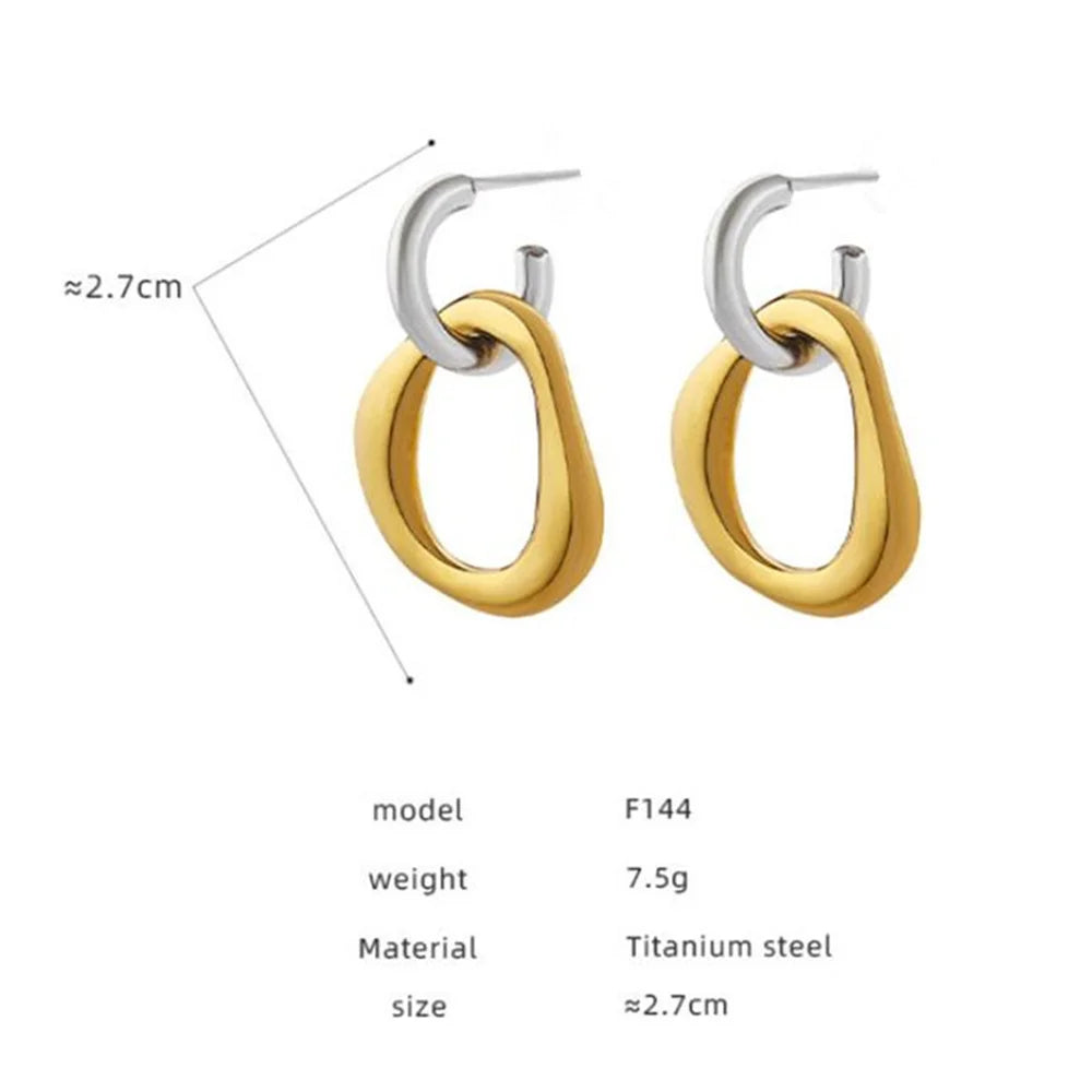 Geometric Alloy Drop Earrings for Women - Trendy Fashion Accessory - Smarsty