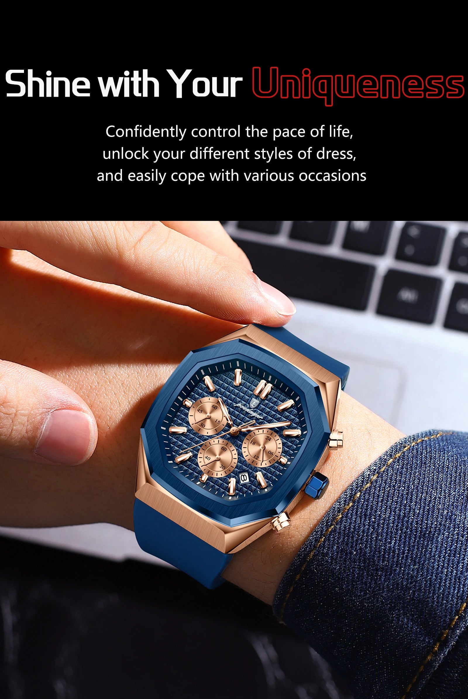 Waterproof Luminous Chronograph Watch for Men - Smarsty