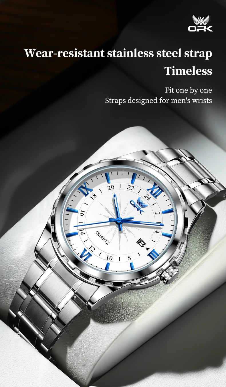OPK Steel Belt Dual Calendar Men's Quartz Watch - Smarsty