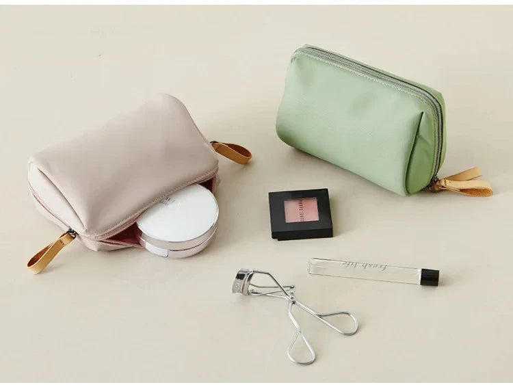 2024 New Women Cosmetic Bag Solid Color Korean Style Makeup Bag Pouch Toiletry Bag Waterproof Makeup Organizer Case Luxury Bag - Smarsty