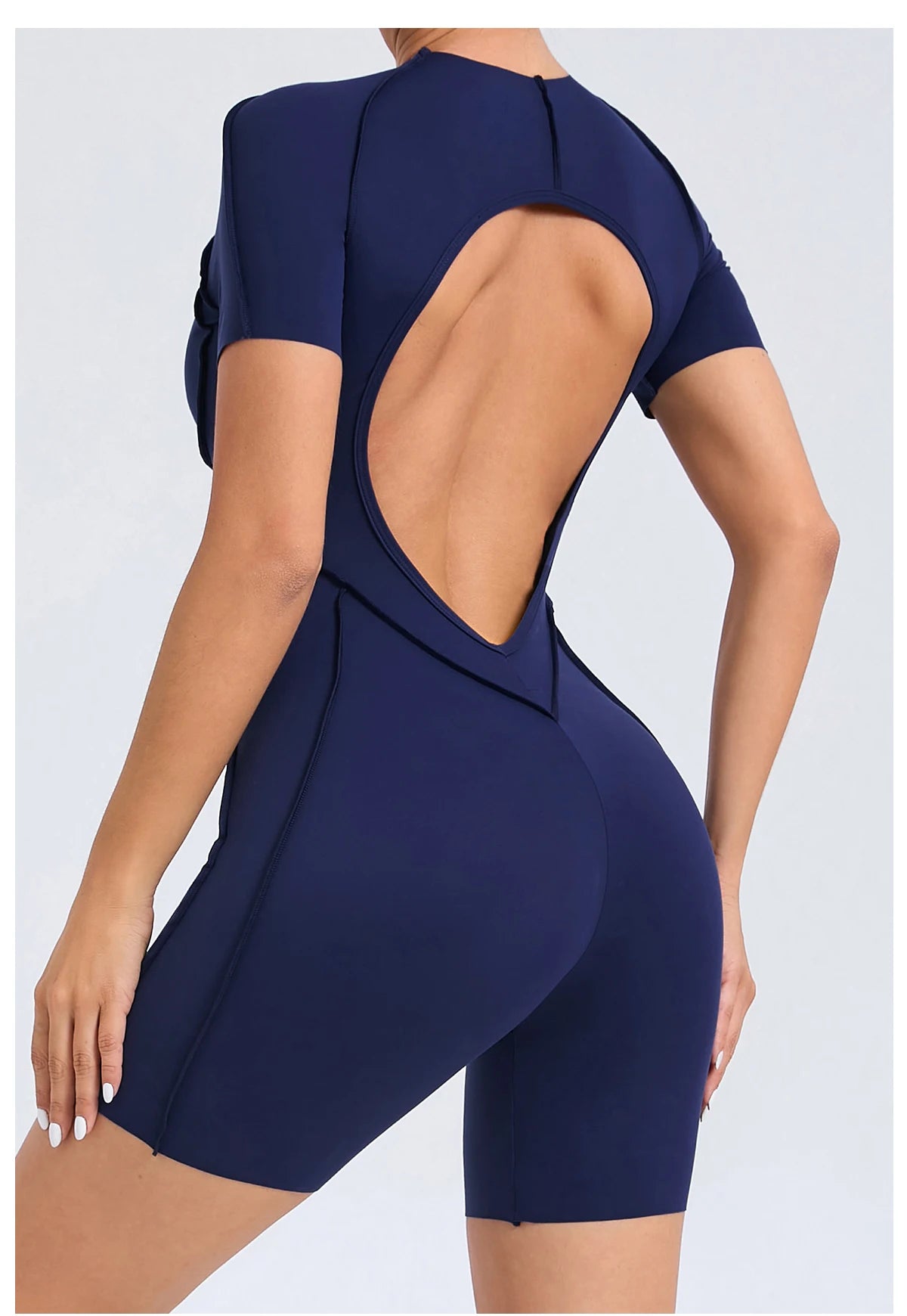 Short Jumpsuit Gym Clothes For Women Sportswear Fitness Overalls Backless Scrunch Booty Yoga Suit Sports Set Outfit - Smarsty