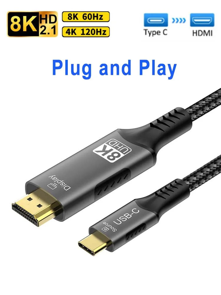 8K USB C to HDMI Cable for High-Speed Streaming - Smarsty
