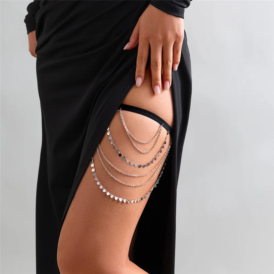 Boho Chic Elastic Band Leg Chain Body Jewelry - Smarsty