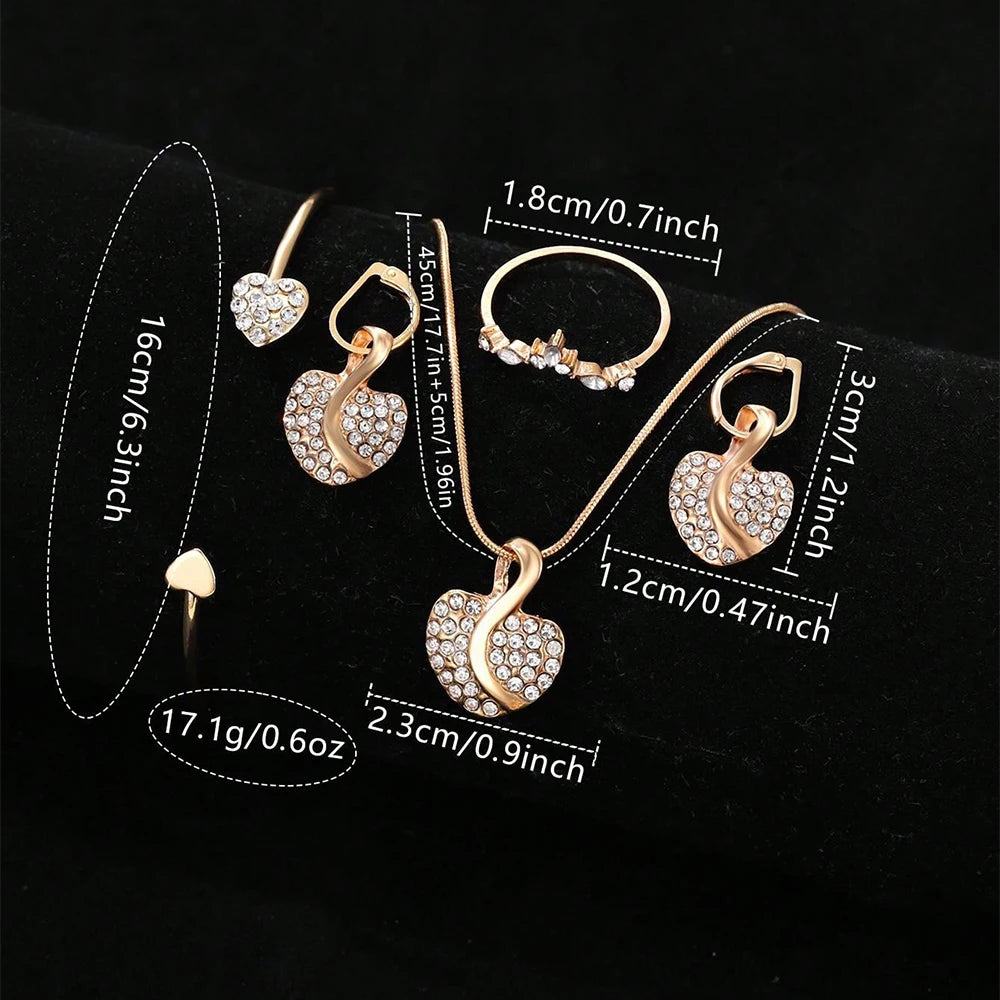 Luxury Women's Quartz Watch Jewelry Set with Rhinestones - Smarsty