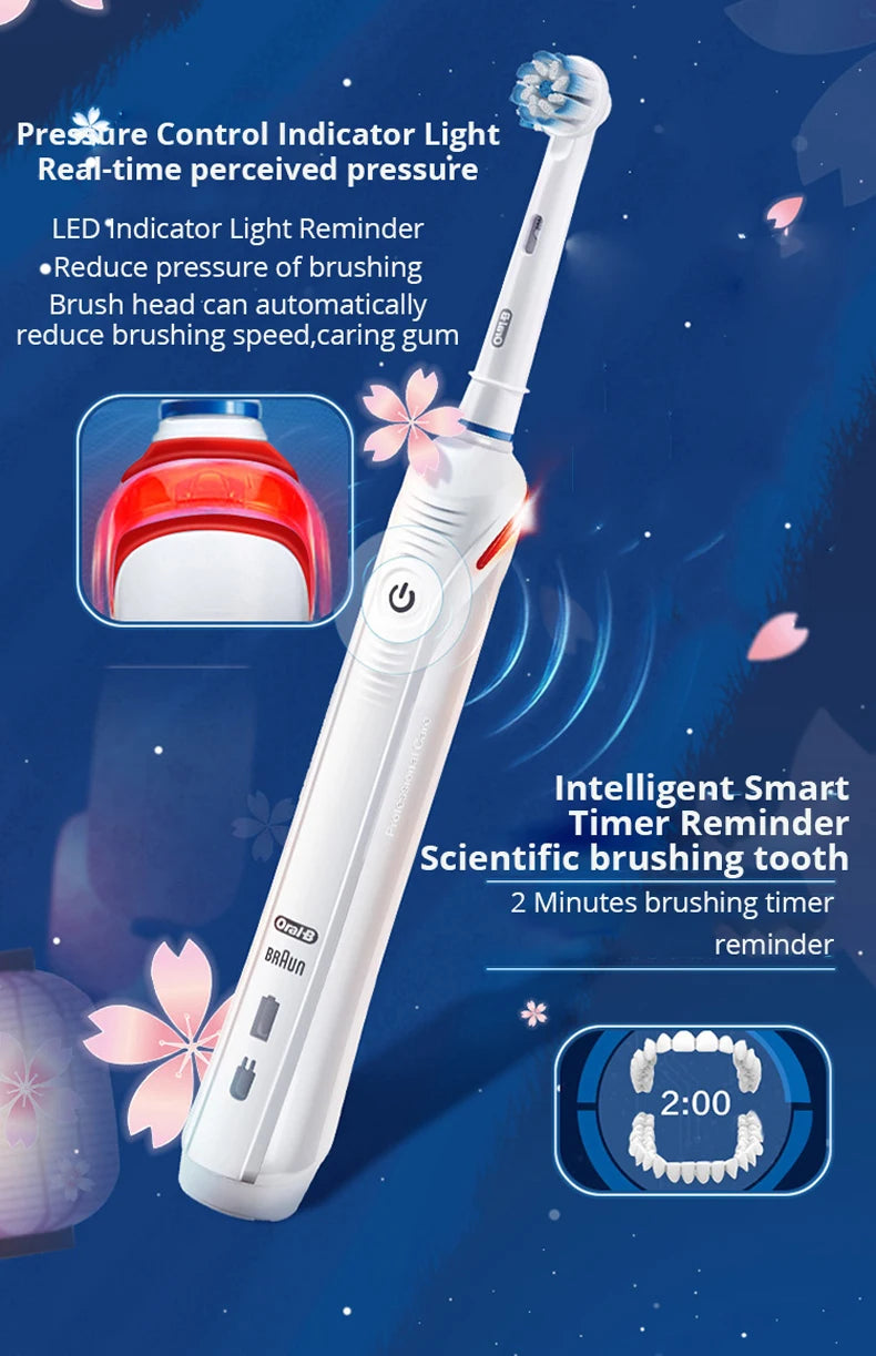 Oral B Electric Toothbrush Pro 4000 with Pressure Sensor - Smarsty