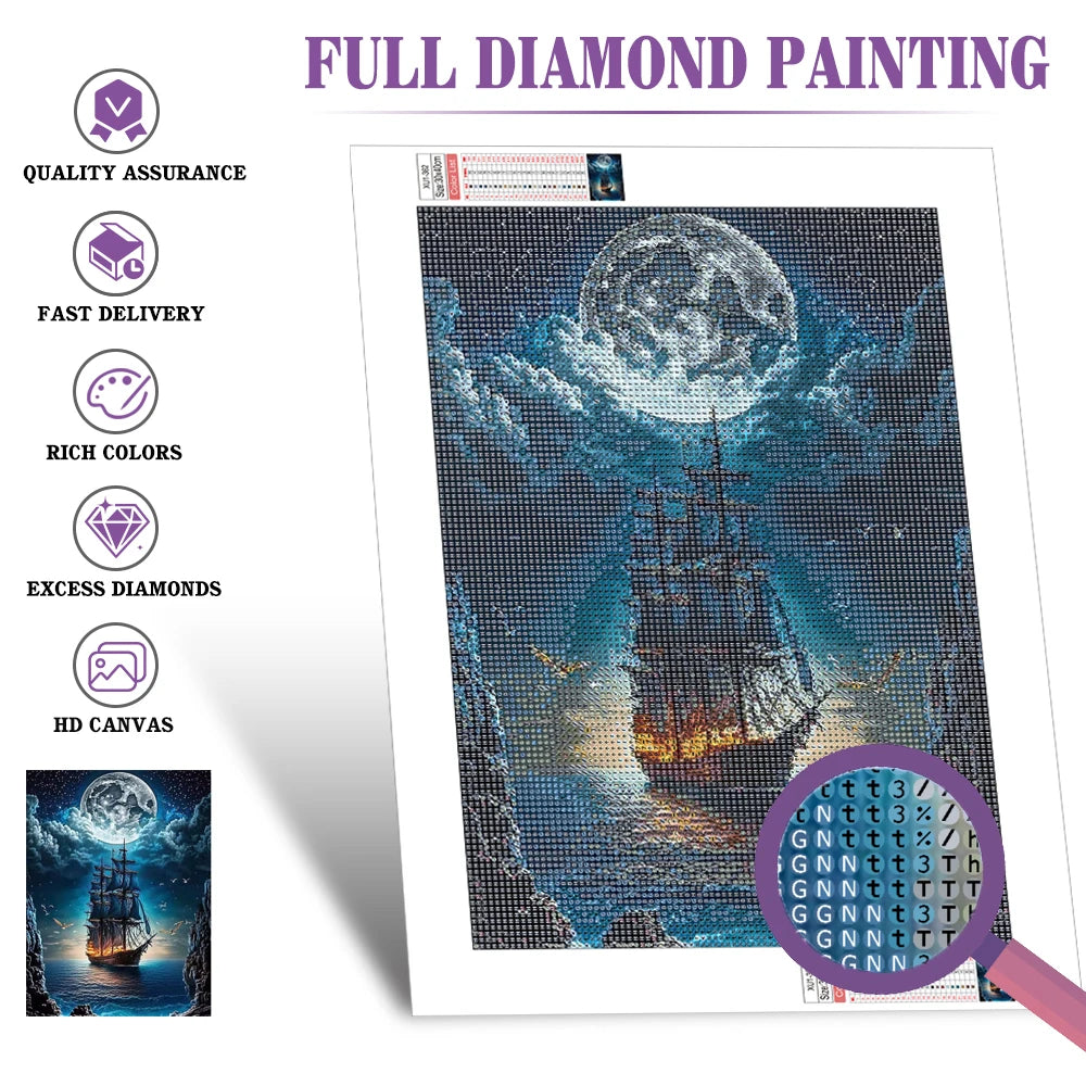 Huacan Full Diamond Embroidery Landscape Cross Stitch Kit - Smarsty