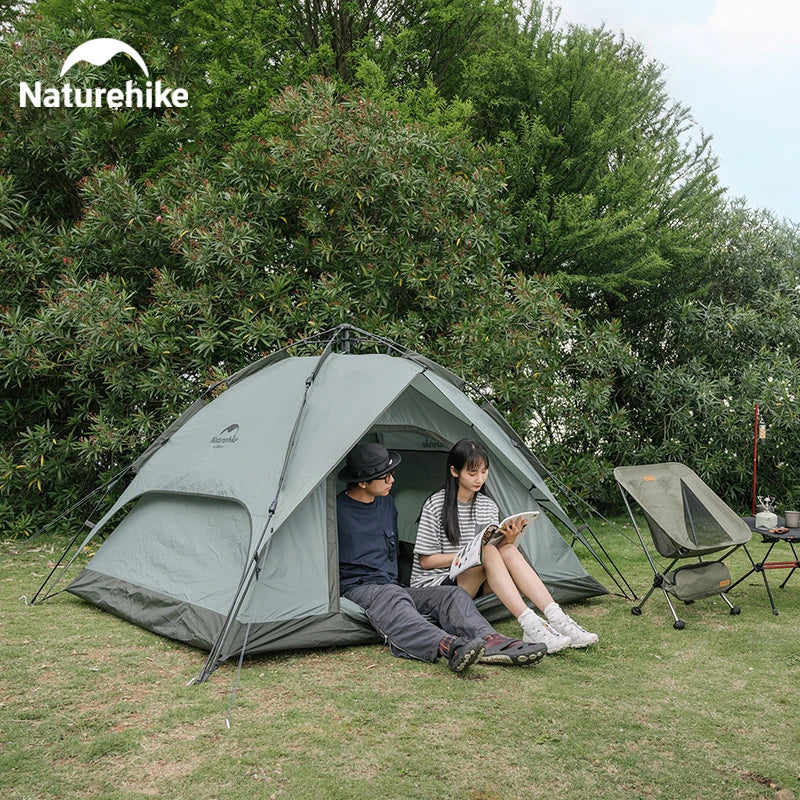 Naturehike Camping Automatic Tent One Touch Waterproof Roof Top Tents Double Door 3 Person Tent Outdoor Beach Fish Shelter Tent by Smarsty
