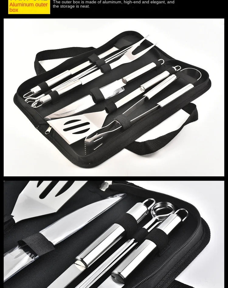 Stainless Steel BBQ Tool Set With Portable Storage Bag - Smarsty