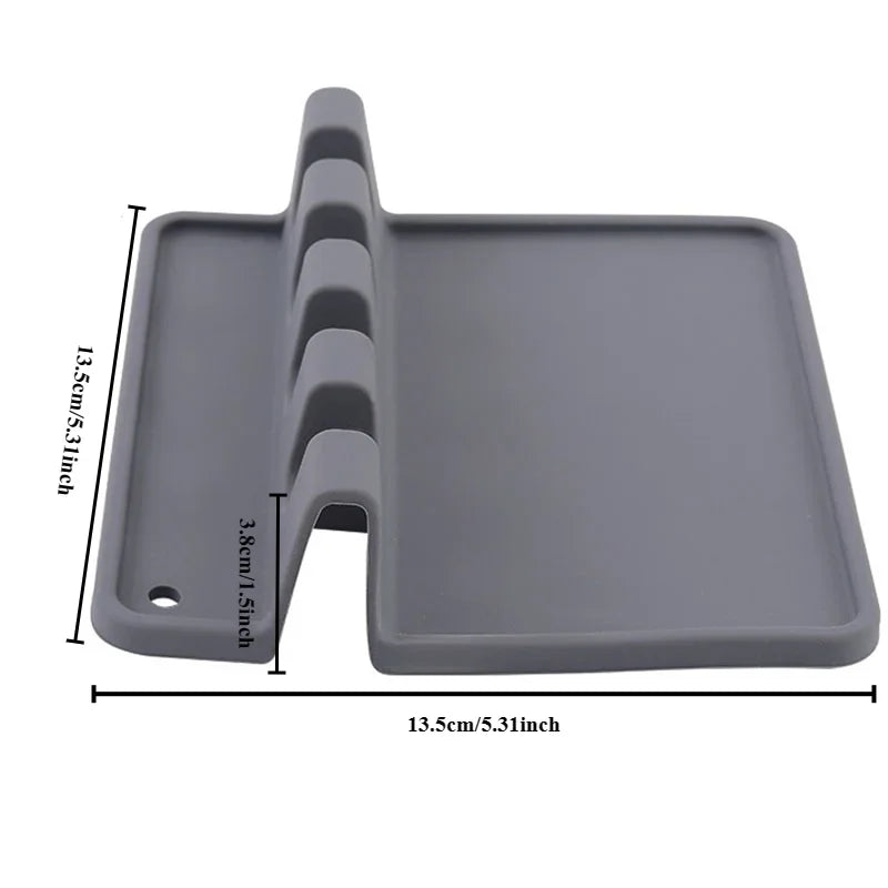 Silicone Tableware Drying Kitchen Utensil Rack Rest Holders Fork Spatula Multifunctional Shelf Organizer Non-Slip Storage Pad by Smarsty