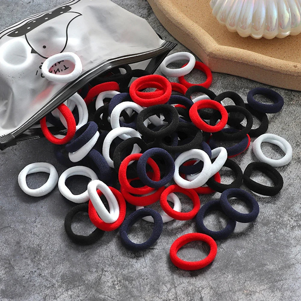 50 Pack Seamless Hair Ties Gentle No Damage Elastic - Smarsty