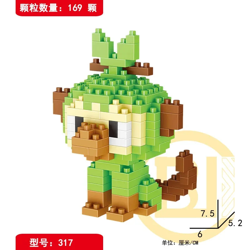 DIY Pokemon Blocks Small Cartoon Mini Building Block Pikachu Charizard Eevee Mewtwo Anime Assemble Action Model Dolls Toys by Smarsty