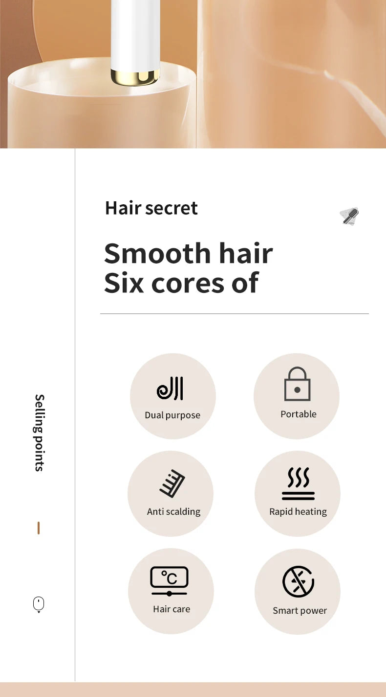 Electric Hot Comb Quick Hair Straightener with Anti-Scalding Feature - Smarsty