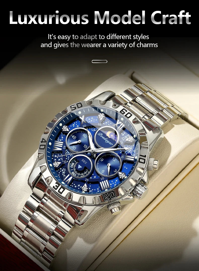 POEDAGAR Luxury Waterproof Quartz Sports Watch for Men - Smarsty