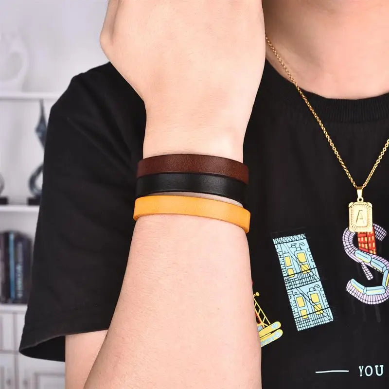 Vintage Genuine Leather Wrap Bracelet Durable Punk Wristband - Smarsty