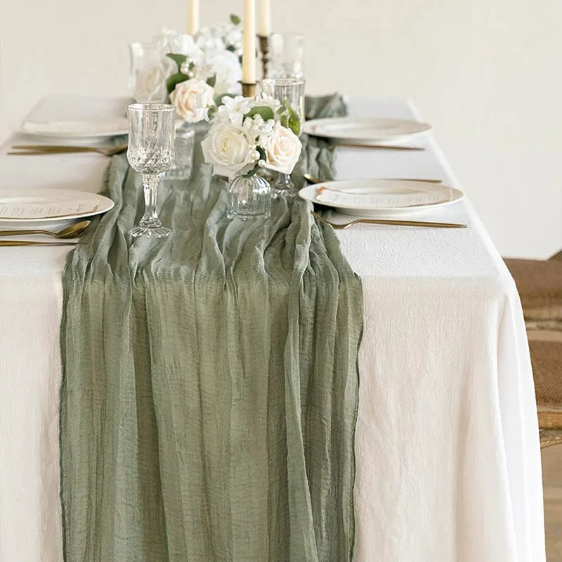 Gauze Table Runner for Rustic Beach Weddings - Smarsty