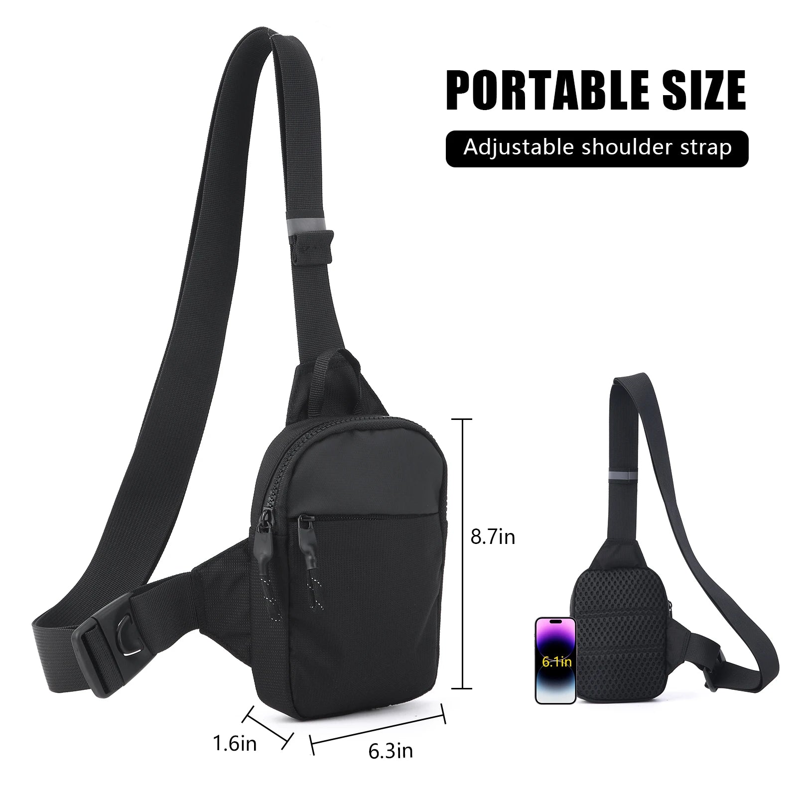 Mini Nylon Crossbody Bag For Men Unisex Lightweight Satchel - Smarsty