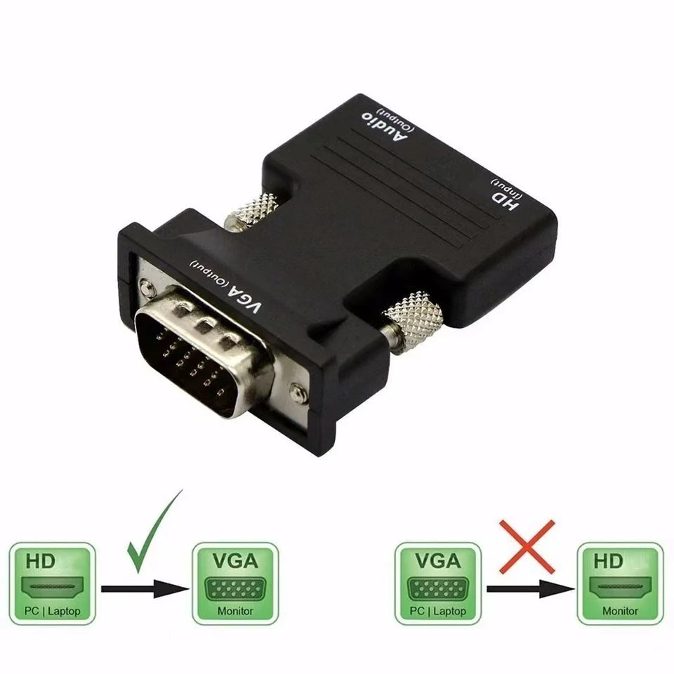 HDMI to VGA Female Male Adapter 1080P Video Output - Smarsty
