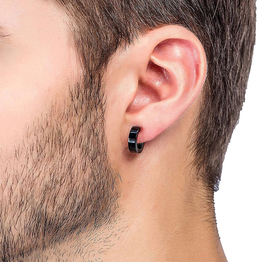 Mens Magnetic Stainless Steel Clip Earrings Set No Piercing - Smarsty