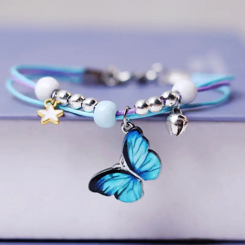 Handmade Boho Leather Charm Bracelet Adjustable Unisex - Smarsty