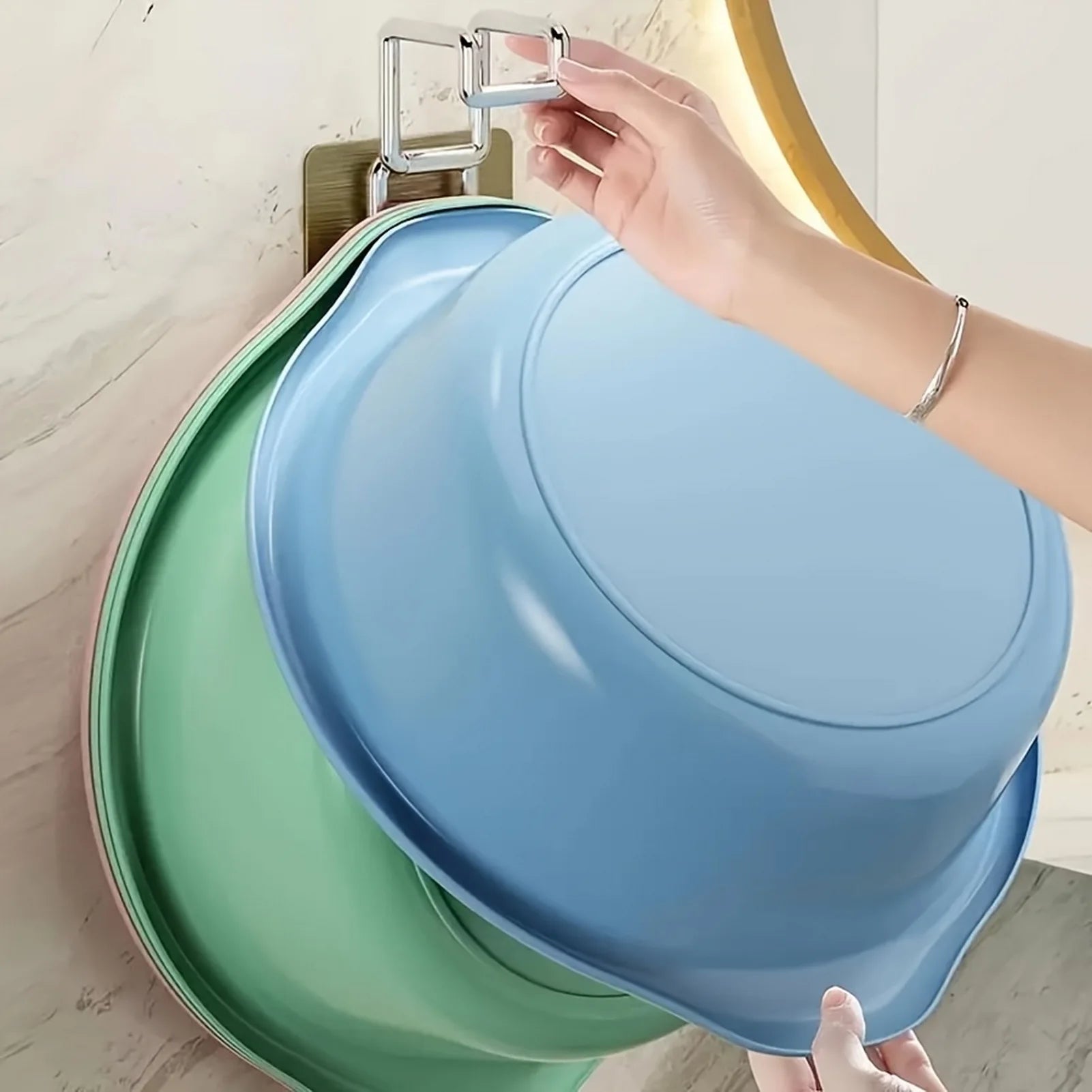 1/2/4/6Pcs Stainless Steel Washbasin Hook Multifunction Punch-free Kitchen Bathroom Rack Basin Storage Rack Towel Hanging Holder