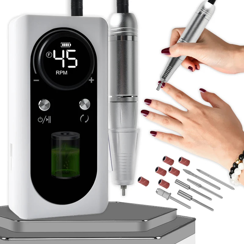 Rechargeable Electric Nail Drill Machine with High Speed - Smarsty