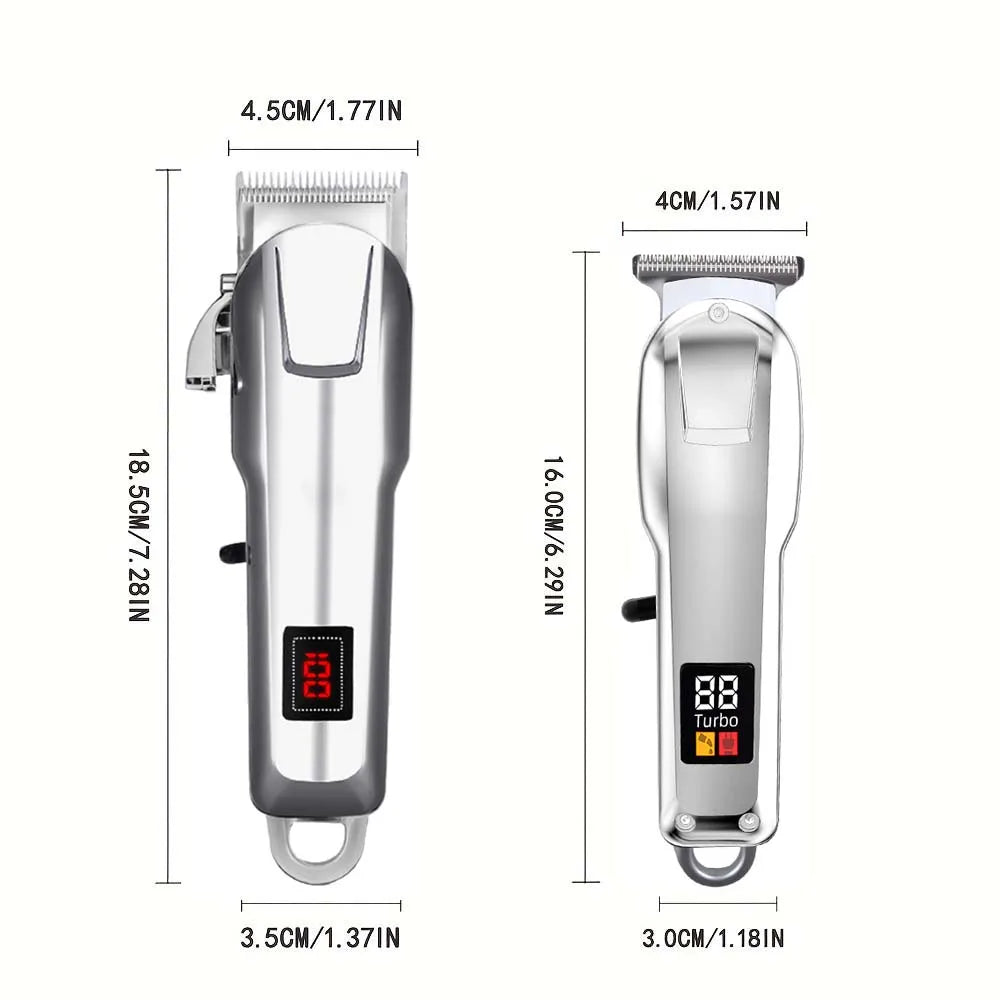 Cordless Electric Hair Clippers for Men,Professional Barber Clippers and Trimmers Set for Hair Cutting Kit with LED Display
