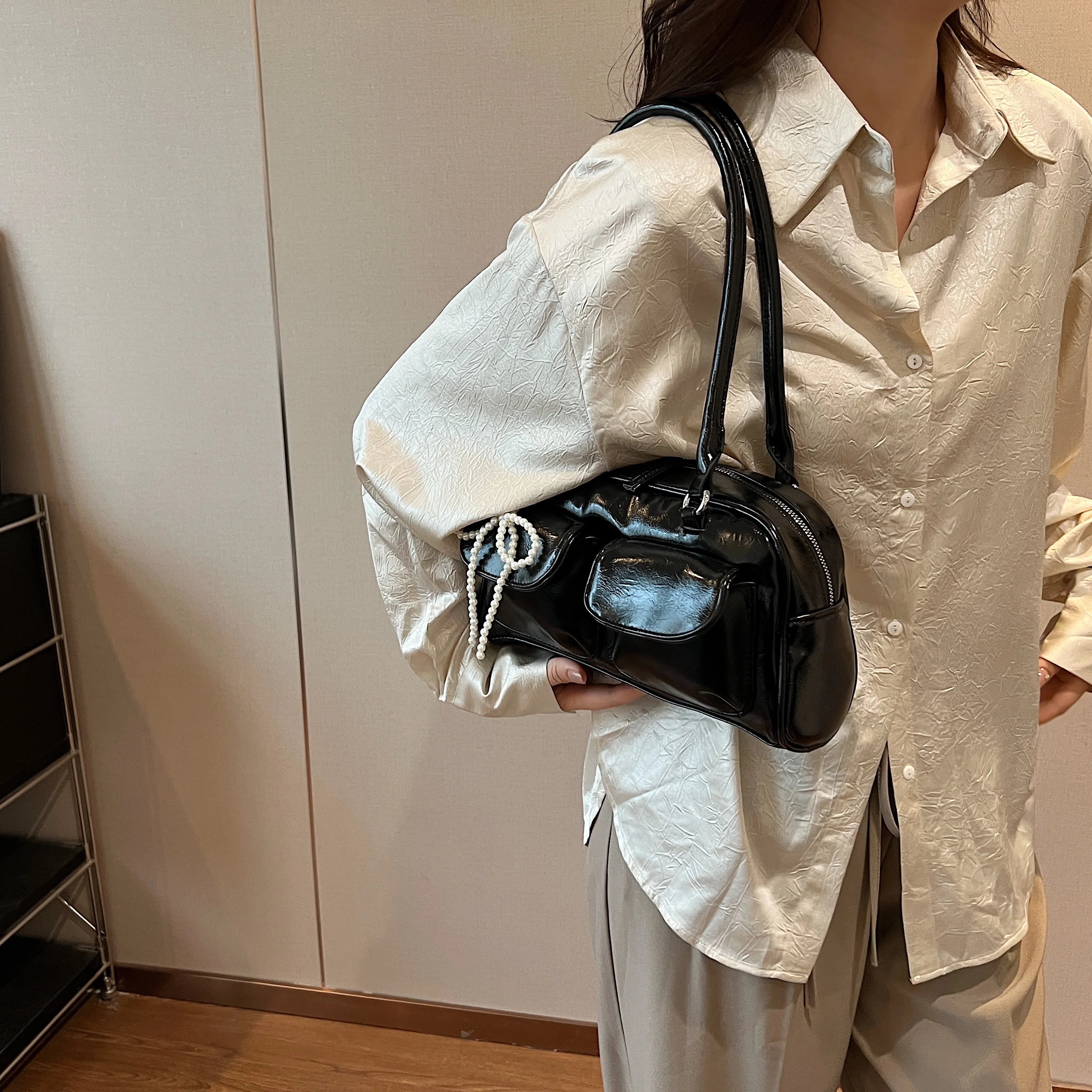 Korean Edition Underarm Bow Bag Women Versatile Shoulder Bag - Smarsty