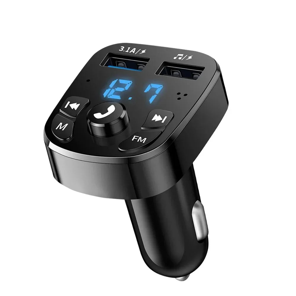 Car Bluetooth FM Transmitter Dual USB Fast Charger - Smarsty