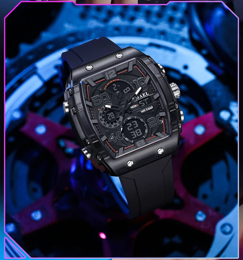 SMAEL 8109 Waterproof Luminous Dual Display Watch - Smarsty