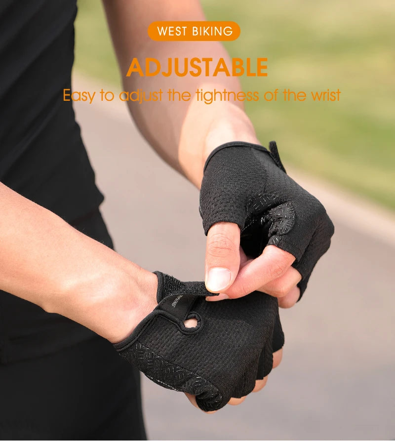 West Biking Full Finger Cycling Gloves Non Slip Silicone Palm - Smarsty