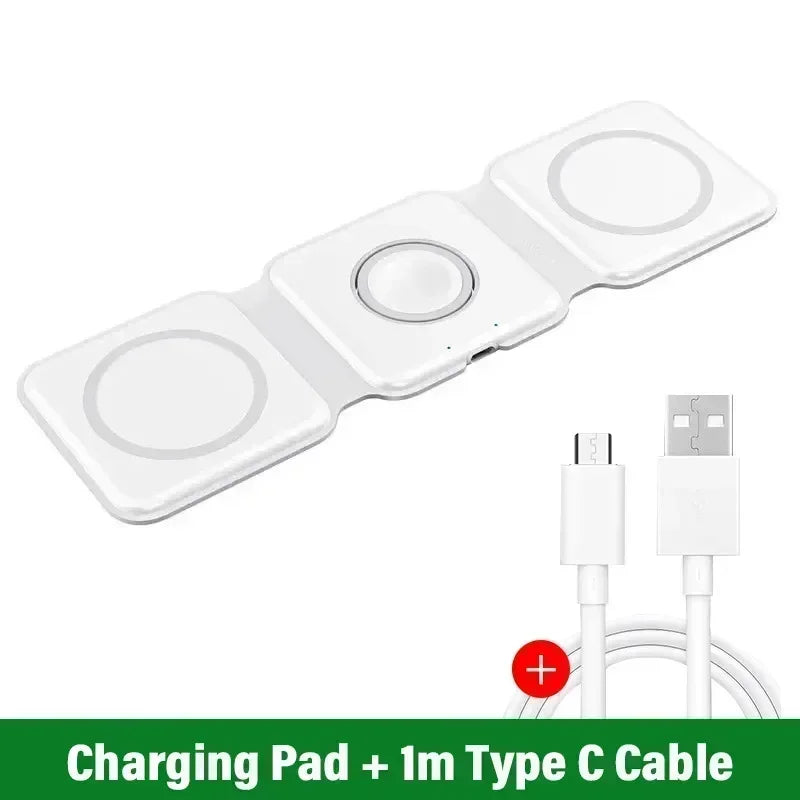 3 In 1 Wireless Charging Pad Foldable Desktop Charger - Smarsty
