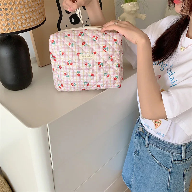 Large Capacity Women's Cosmetic Bags Cases Casual Ladies Small Storage Bag with Zipper Female Travel Clutch Bag Small Handbags - Smarsty