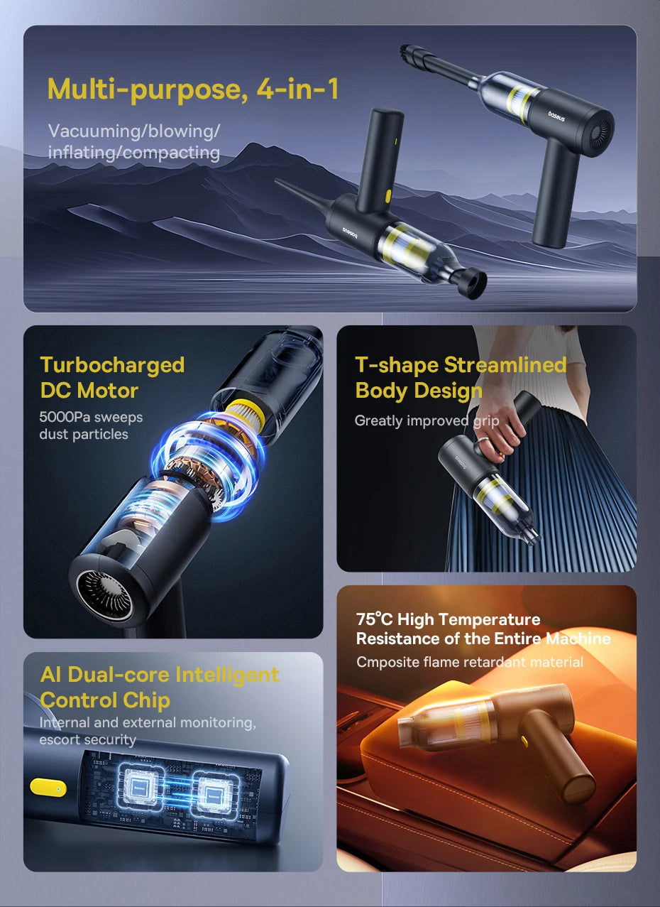 Cordless Car Vacuum And Blower 4 In 1 Cleaning Tool - Smarsty