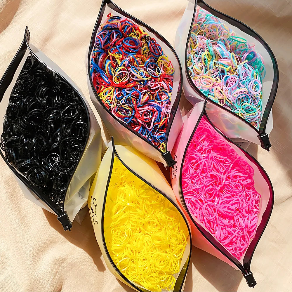 Girls Colorful Rubber Hair Ties Pack Durable Gentle - Smarsty