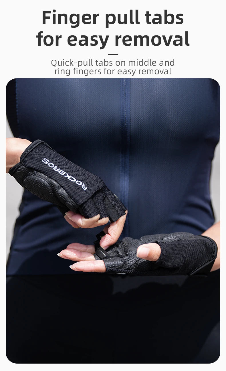 RockBros Breathable Half Finger Cycling Gloves with Anti Slip Pads - Smarsty