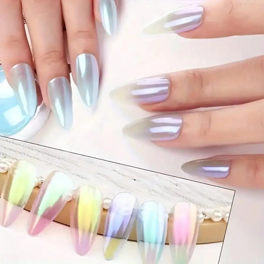 Shimmering Aurora Nail Powder Set for Stunning Holographic Effects - Smarsty