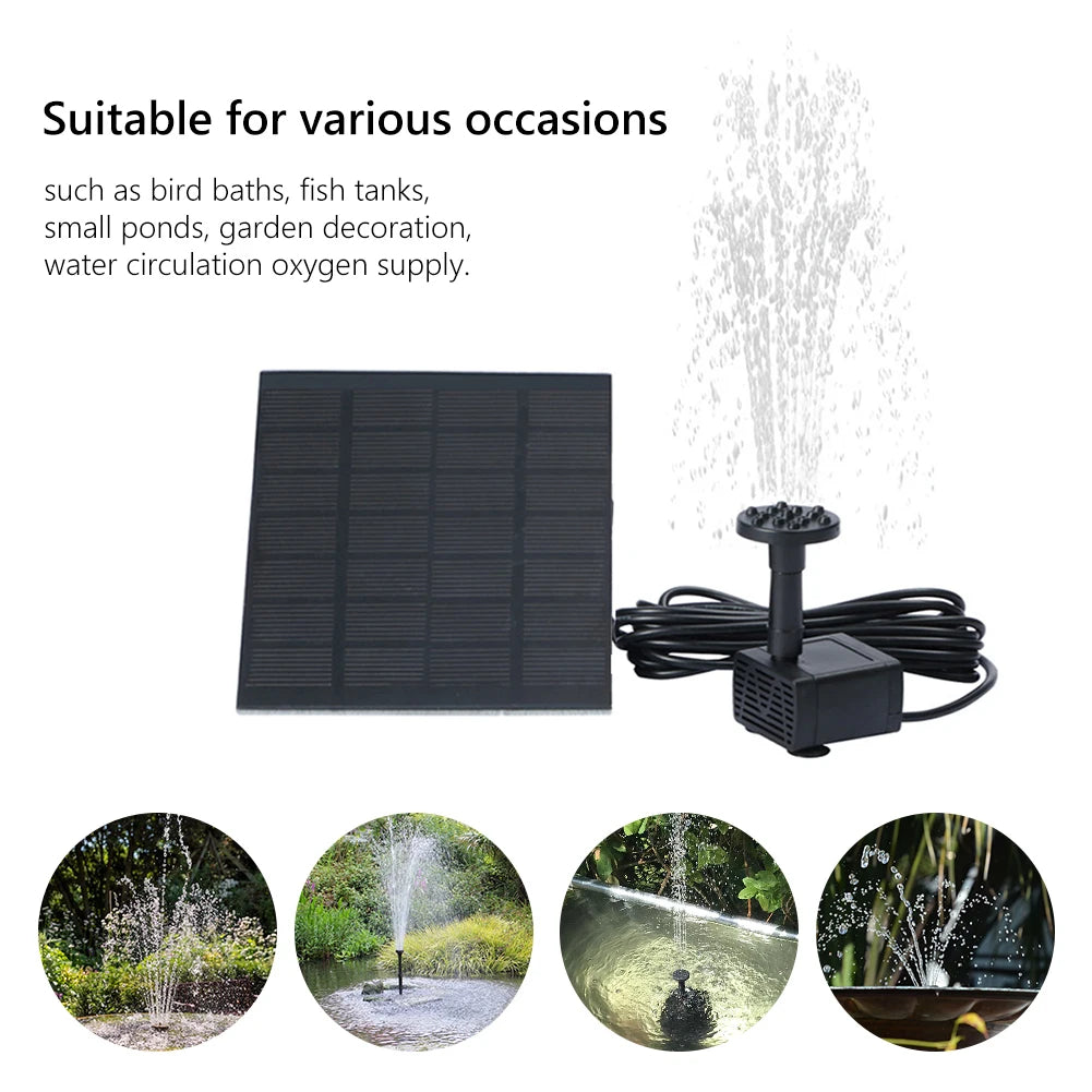 Solar Fountain Pump with Six Nozzles for Garden Decor - Smarsty