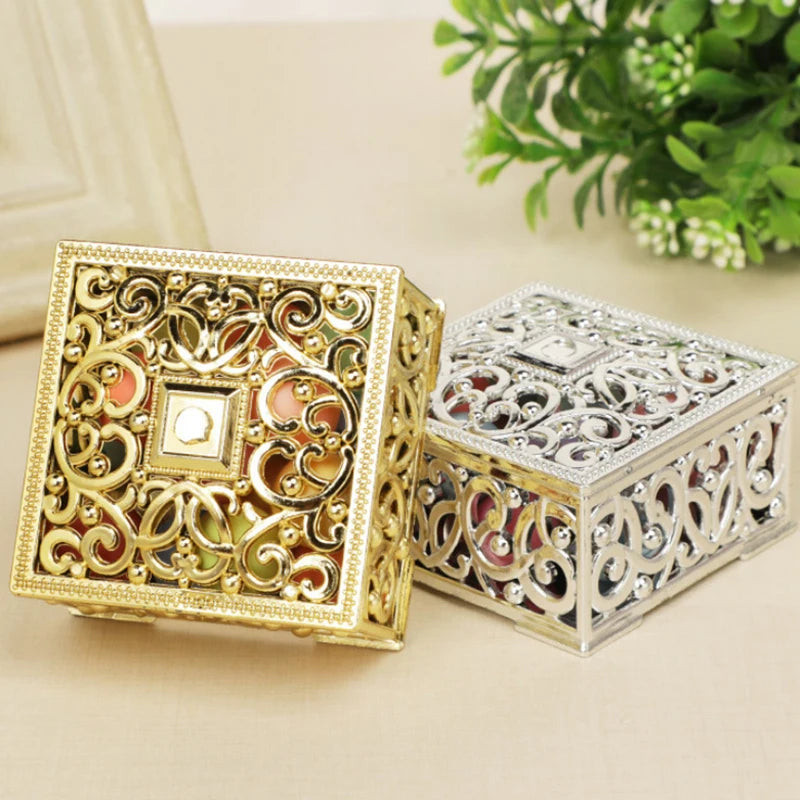 Mini Silver Jewelry Box Set with Flower Design - Smarsty
