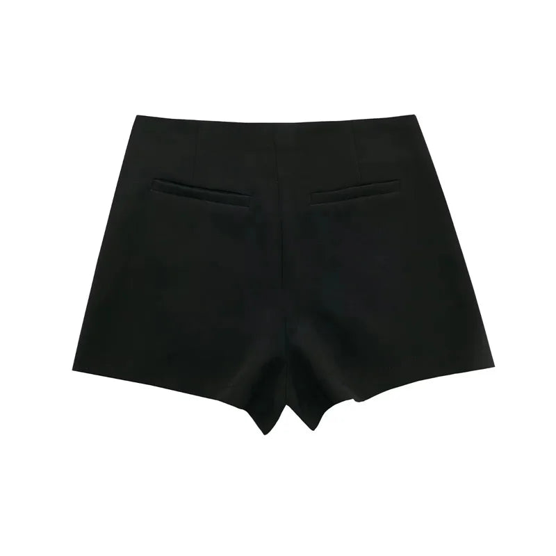 MUJER 2025 Black Mini Skirt Shorts Woman Fashion Asymmetric Skort For Women High Waist Short Skirts Woman Summer Casual Shorts - Smarsty